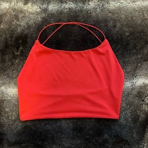Red Crossover Tank Top